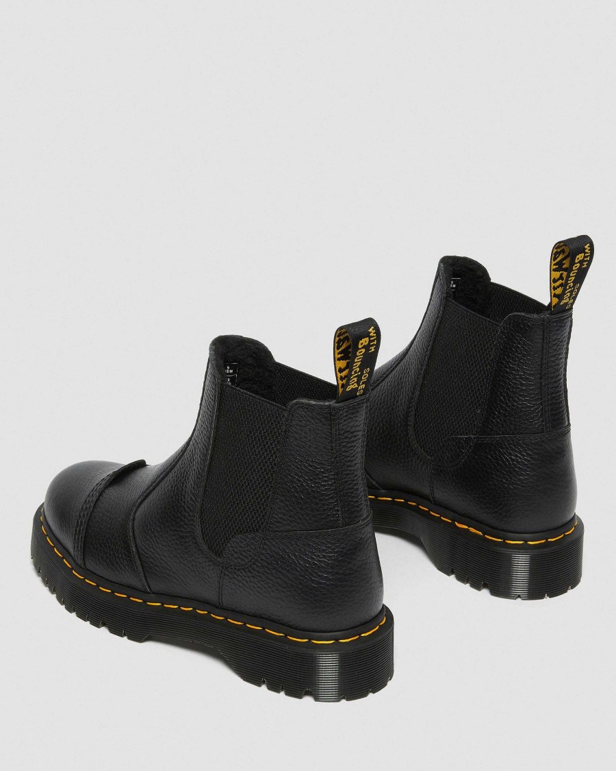 Messieurs Dr. Martens Plateformes | 2976 Plateformes Chelsea Doublees De Fausse Fourrure Bex Noir — Nappa Moulu