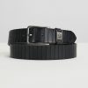 Homme Benson & Cherry Ceinture Homme | Ceinture Pour Homme Effet Rainure Corsica Noir