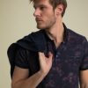 Homme Benson & Cherry Polos Pour Homme | Polo Pique A Motif Fleurs Gawen Marine