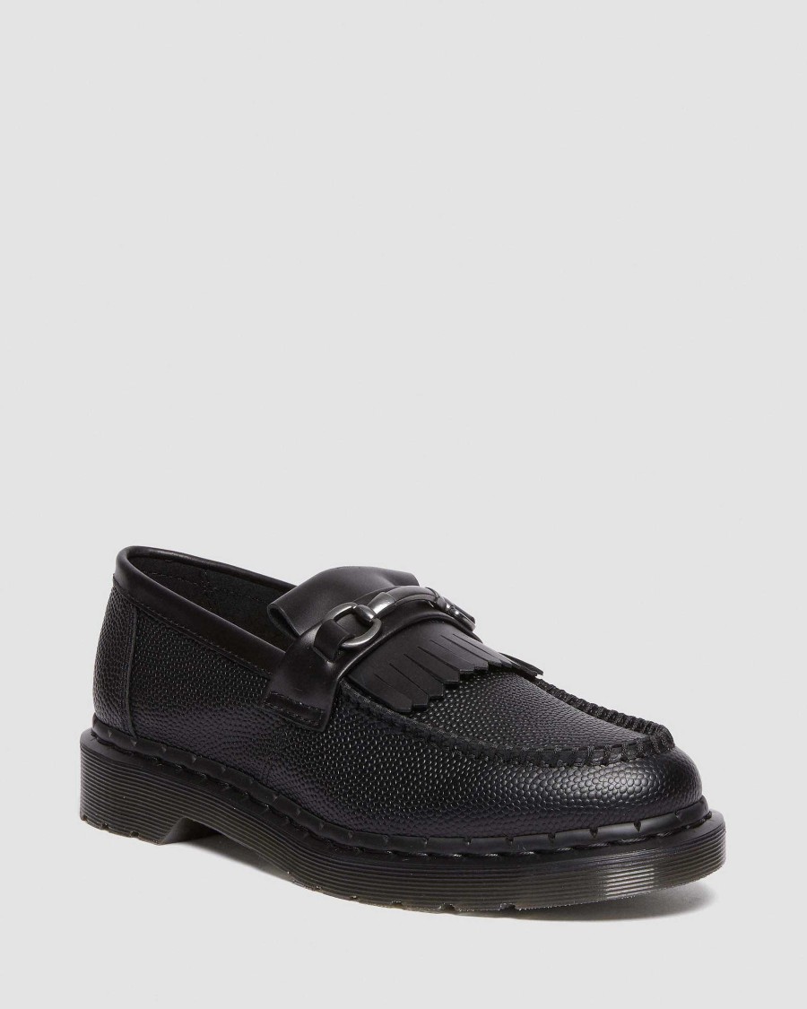 Messieurs Dr. Martens Tous Les Mocassins | Mocassins Kiltie En Cuir Graine Adrian Snaffle Noir