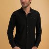 Homme Benson & Cherry Chemises Pour Homme | Chemise Basique E En Jersey Jacquard Lupy Noir