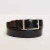 Homme Benson & Cherry Ceinture Homme | Ceinture Reversible En Cuir Vernis Cereversible Noir