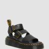 Dames Dr. Martens Sandales A Plateforme | Sandales A Plateforme Quadruple Gryphon En Cuir Noir — Pise