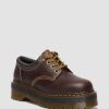 Dames Dr. Martens Chaussures A Semelles Compensees | Chaussures A Plateforme En Cuir Crazy Horse 8053 Quad Ii Marron Fonce — Crazy Horse+Pu