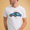 Homme Benson & Cherry T-Shirts Pour Homme | T-Shirt Manches Courtes Renault Alpine Rallye Telesco Blanc