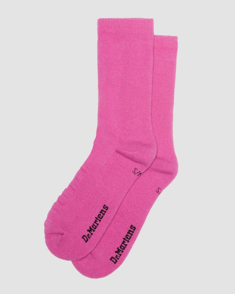 Accessoires Dr. Martens Toutes Les Chaussettes | Chaussettes En Melange Biologique Double Doc Thrift Rose — Melange De Coton