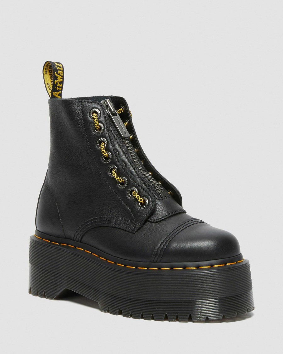 Dames Dr. Martens Plateformes | Bottes A Plateforme En Cuir Sinclair Max Pisa Noir — Pise