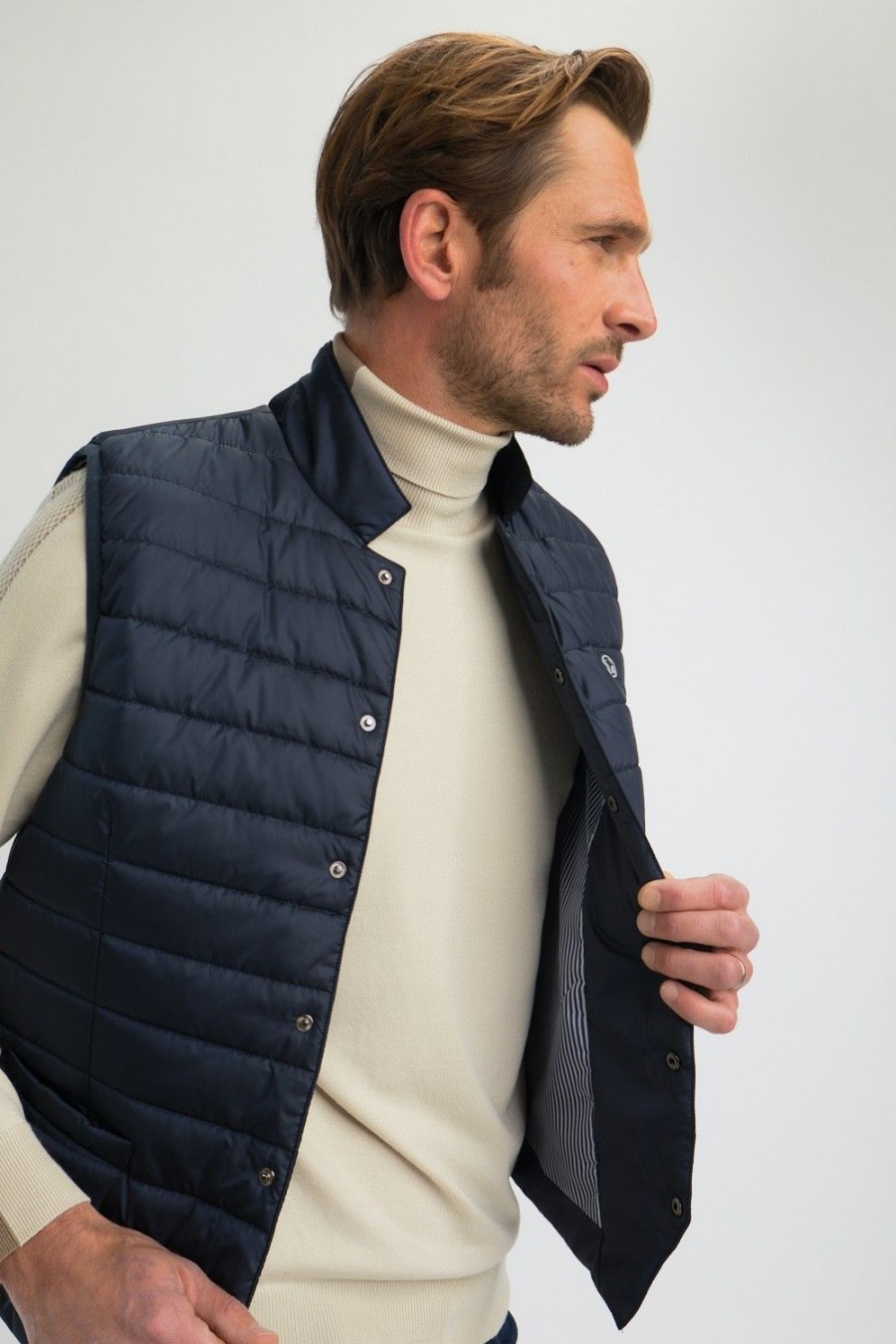 Homme Benson & Cherry Vestes Et Sweaterie Pour Homme | Gilet Sans Manches Matelasse Smart Marine