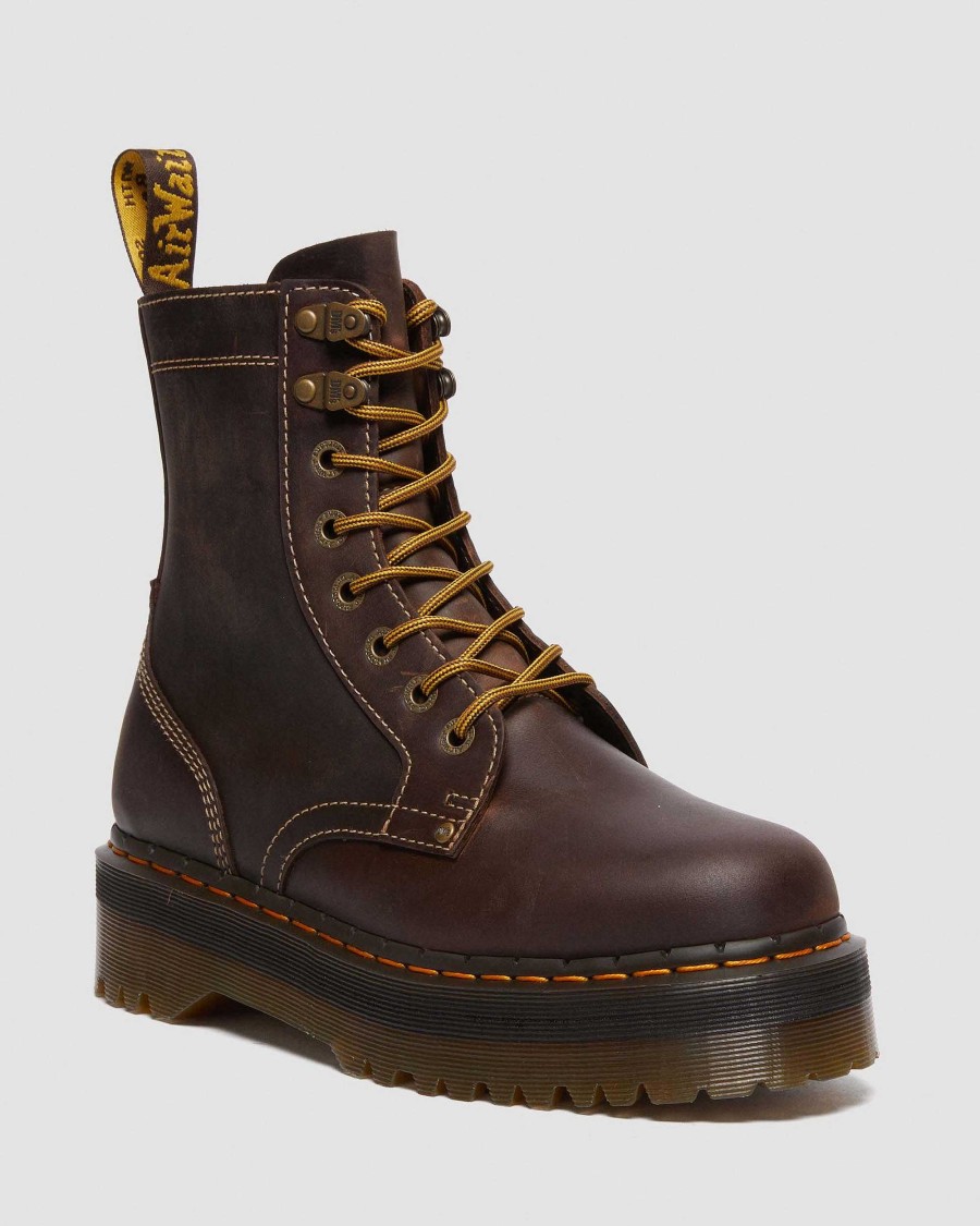 Messieurs Dr. Martens Fourmis D'Hiver | Plateforme En Cuir Jadon Maiharis Marron — Crazy Horse+Pu