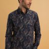 Homme Benson & Cherry Chemises Pour Homme | Chemise A Fleurs En Popeline Stretch Lolympe Marine