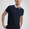 Homme Benson & Cherry Polos Pour Homme | Polo Col Tricolore Gibran Marine