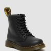 Enfants Dr. Martens Chaussures D'Ecole Pour Filles | Bottes A Lacets En Cuir 1460 Softy T Pour Tout-Petit Noir — Softy T