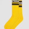 Accessoires Dr. Martens Toutes Les Chaussettes | Chaussettes En Melange De Coton Biologique Avec Logo Athletique Jaune — Melange De Coton