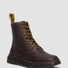 Messieurs Dr. Martens Chaussures Utilitaires | Bottines A Lacets En Cuir Crewson Marron Fonce — Crazy Horse+Pu