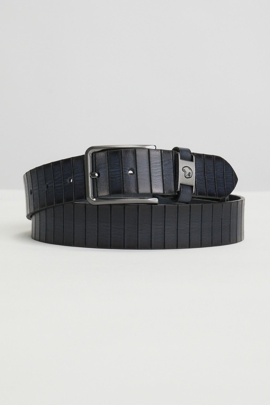 Homme Benson & Cherry Ceinture Homme | Ceinture Pour Homme Effet Rainure Corsica Marine