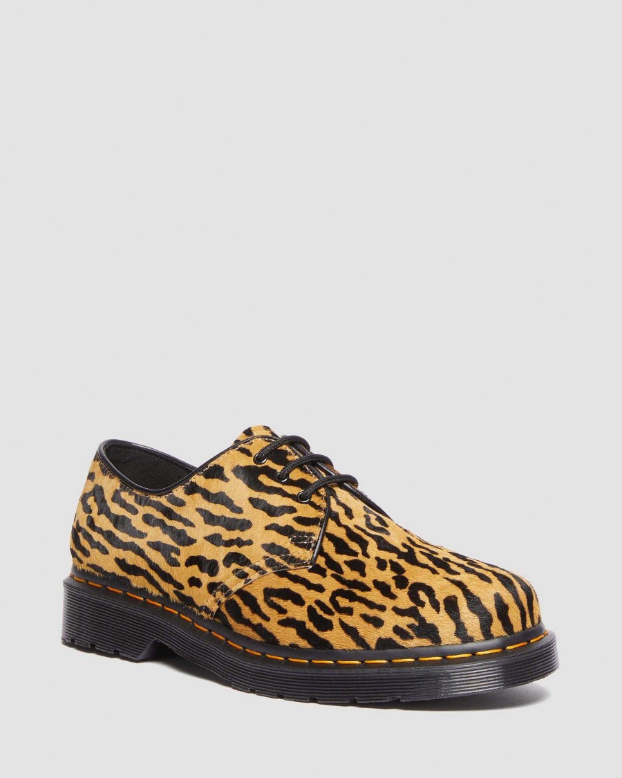 Messieurs Dr. Martens Chaussures A Lacets | 1461 Chaussures Wacko Maria A Cheveux Noir + Marron — Cheveux Sur