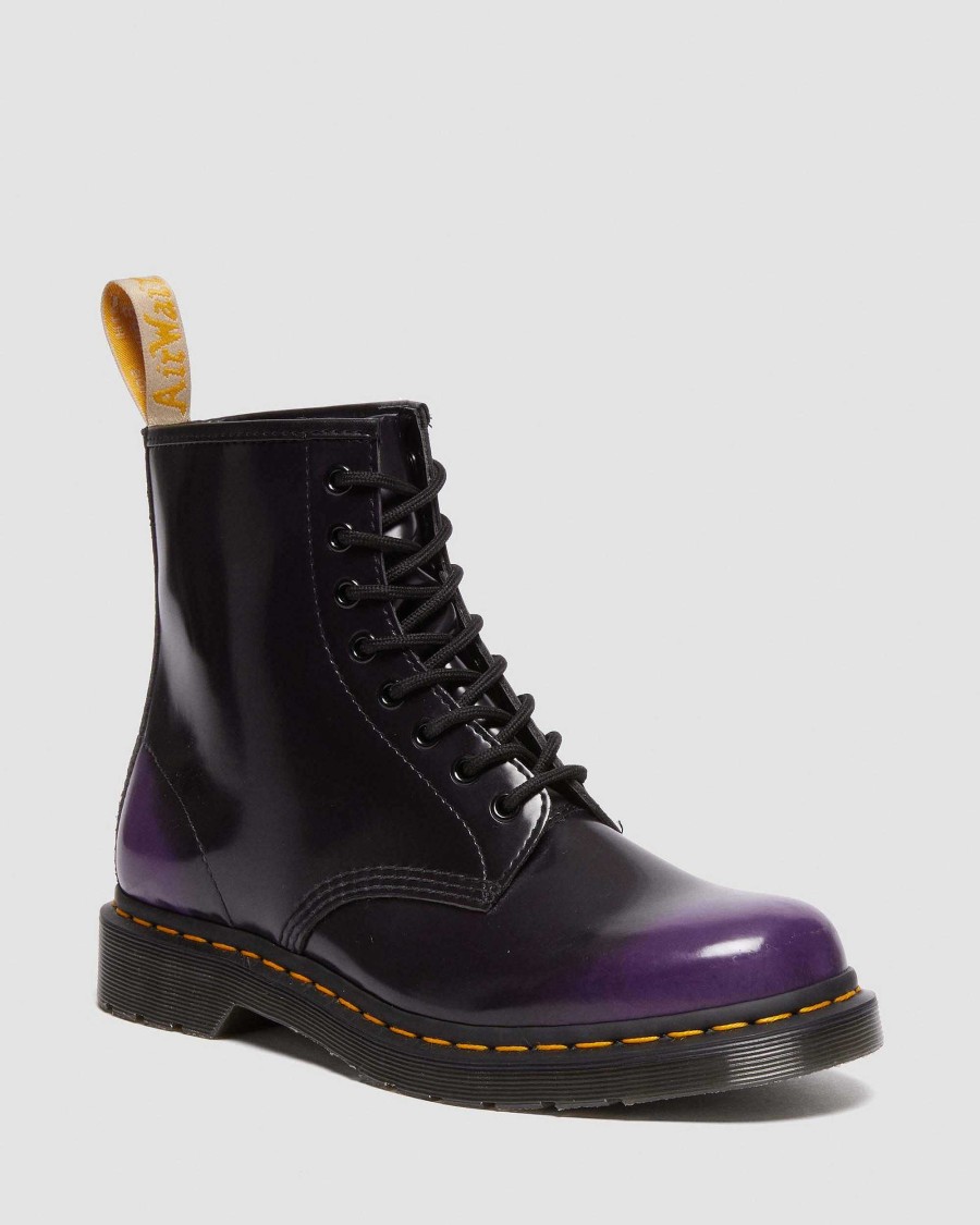 Messieurs Dr. Martens Maiharis Vegetaliens | 1460 Vegan - Peignes A Ruban Noir/Violet Riche — Oxford Rub Off