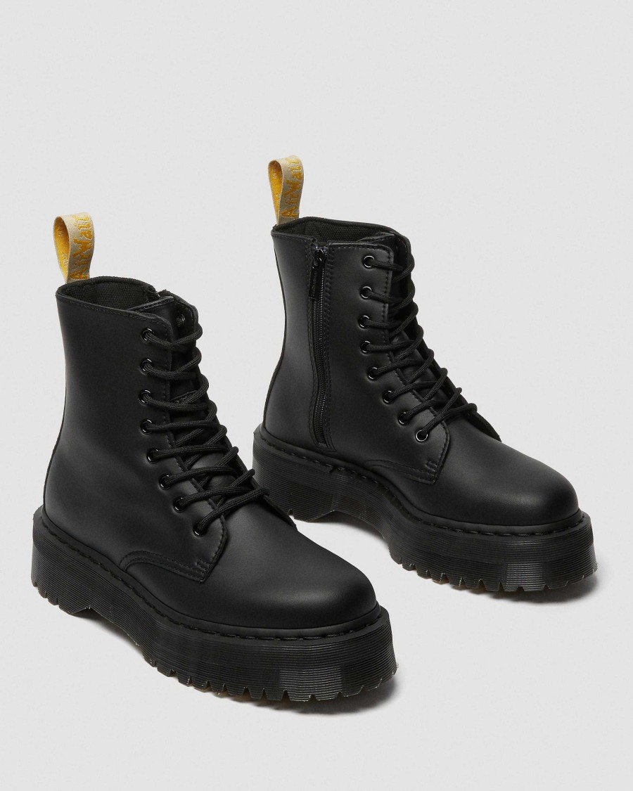 Messieurs Dr. Martens Maiharis Vegetaliens | Bottes A Plateforme Veganes Jadon Ii Mono Noir — Felix Rub Off