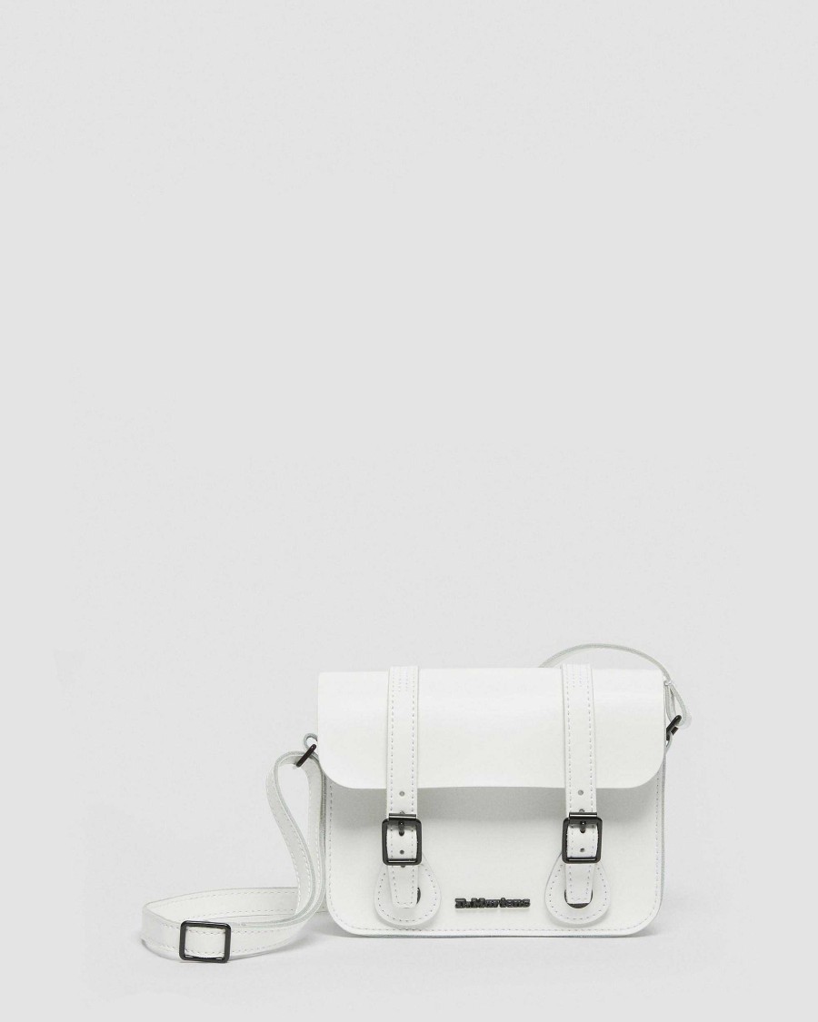 Accessoires Dr. Martens Sacs En Cuir | Sac En Cuir A Bandouliere Lisse Kiev De 7 Pouces Blanc — Lisse