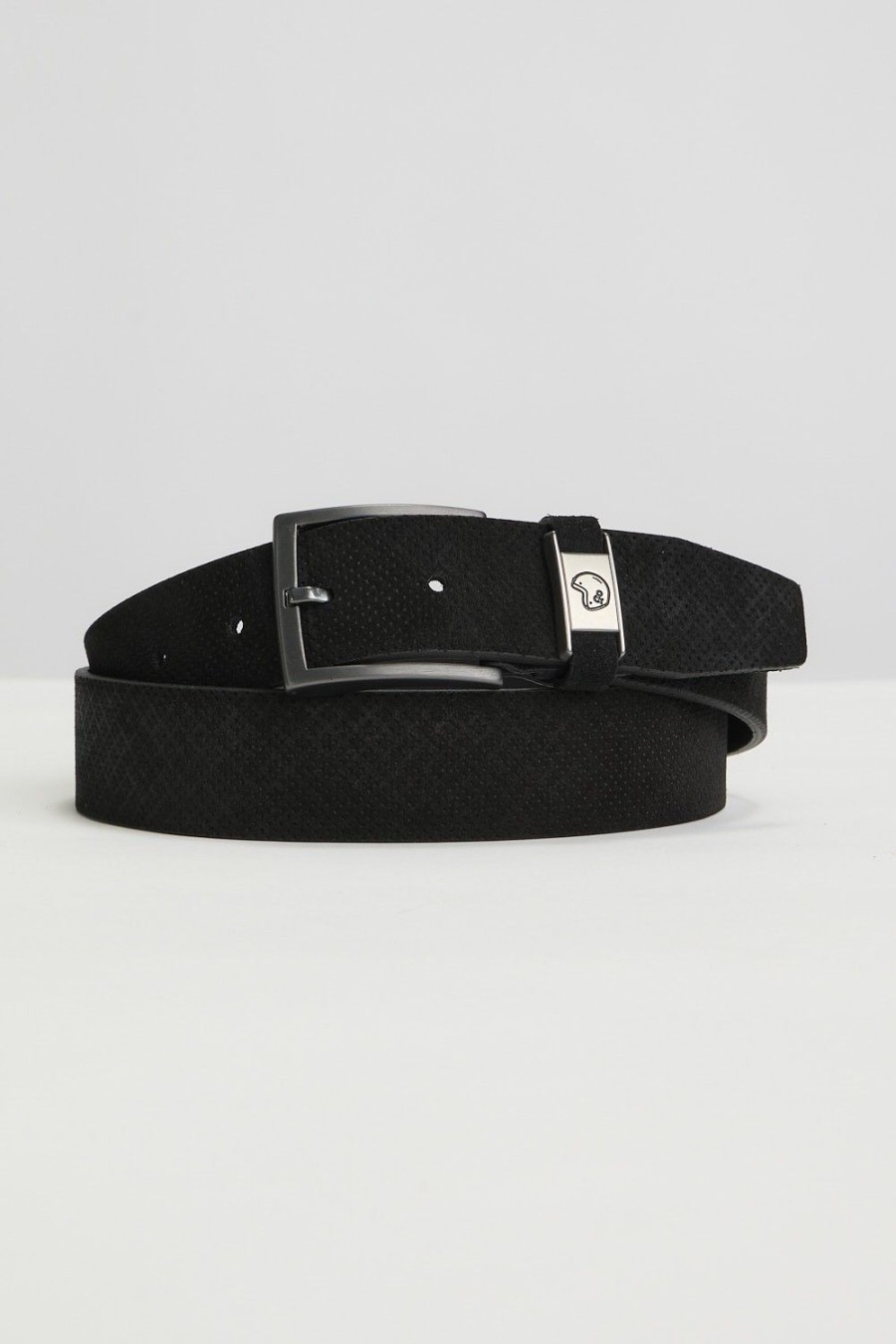 Homme Benson & Cherry Ceinture Homme | Ceinture En Cuir Nubuck Effet Pique Citrus Noir