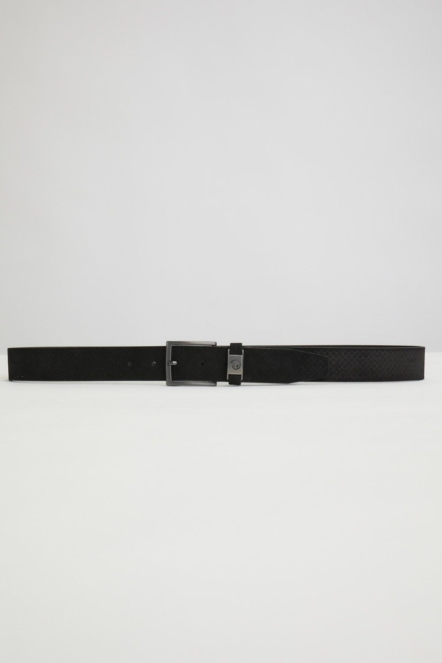 Homme Benson & Cherry Ceinture Homme | Ceinture En Cuir Nubuck Effet Pique Citrus Noir