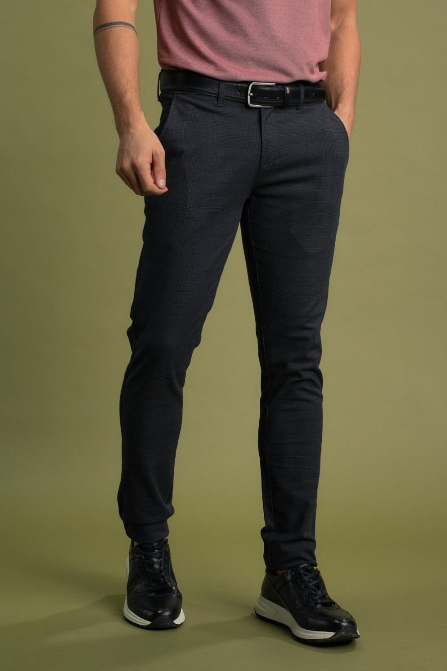 Homme Benson & Cherry Les Bas | Pantalon Slim A Carreaux Jack Anthra