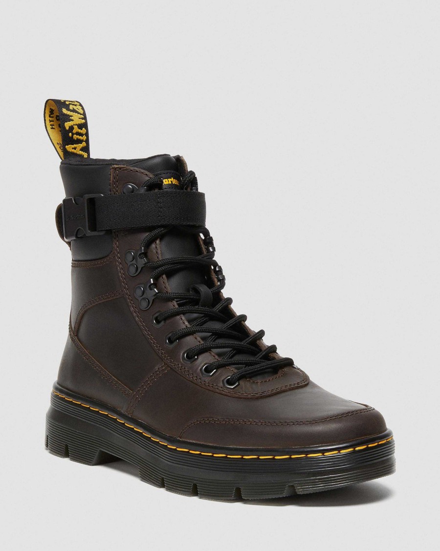 Messieurs Dr. Martens Chaussures Utilitaires | Combs Tech Crazy Horse Peignes En Cuir Decontractes Marron Fonce — Crazy Horse+Pu