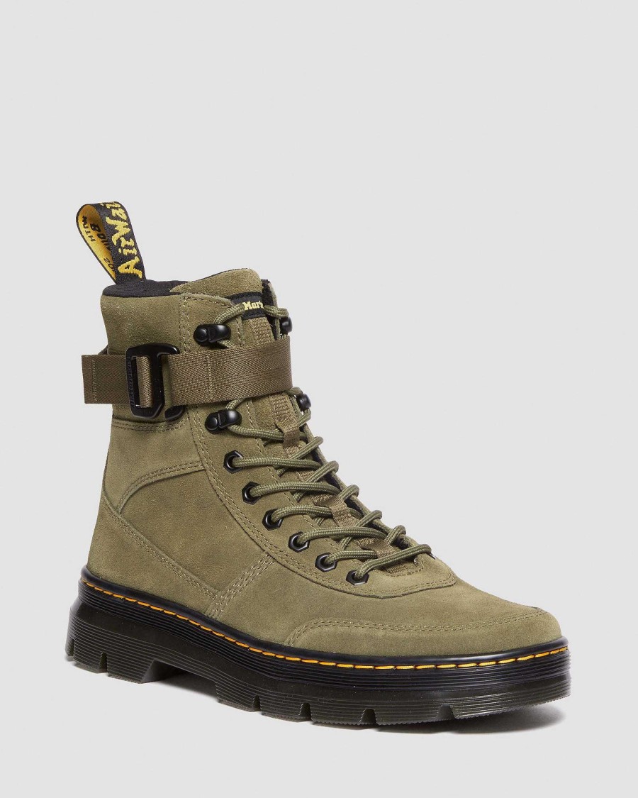 Messieurs Dr. Martens Chaussures Utilitaires | Bottes Utilitaires En Daim Combs Tech Dms Olive — Ehsuede