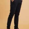 Homme Benson & Cherry Les Bas | Pantalon Chino Effet Peau De Peche Jaxess Marine