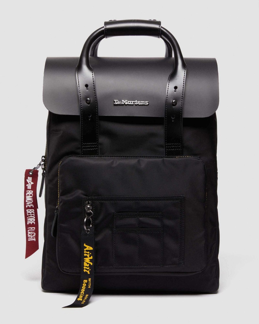 Dames Dr. Martens Sacs A Dos | Sac A Dos Lite Alpha Industries En Cuir Et Nylon Noir