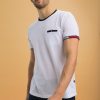 Homme Benson & Cherry T-Shirts Pour Homme | Tee-Shirt Col Rond Tricolore Tanako Blanc