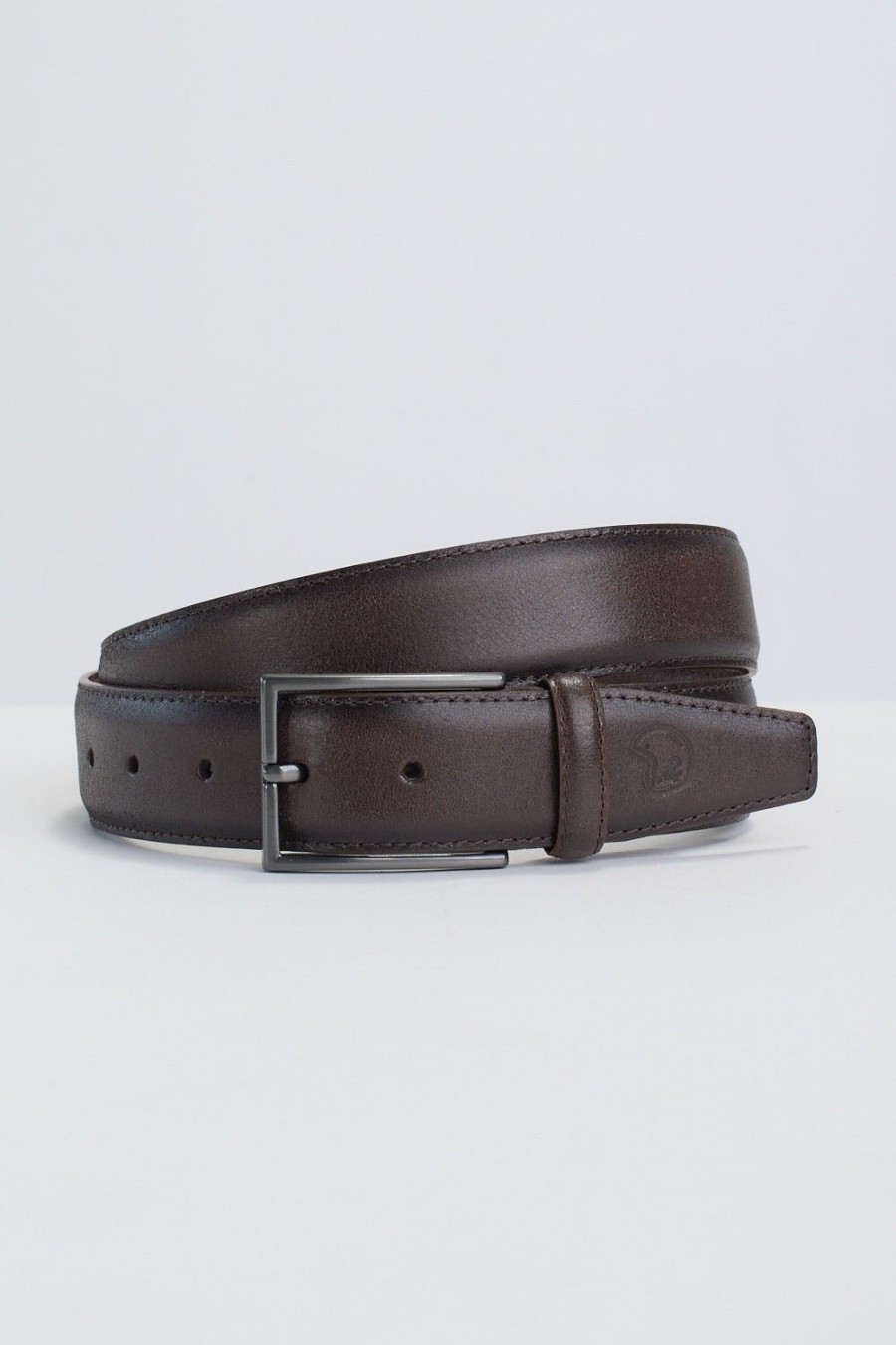 Homme Benson & Cherry Ceinture Homme | Ceinture En Cuir Texture Cinetic Choco