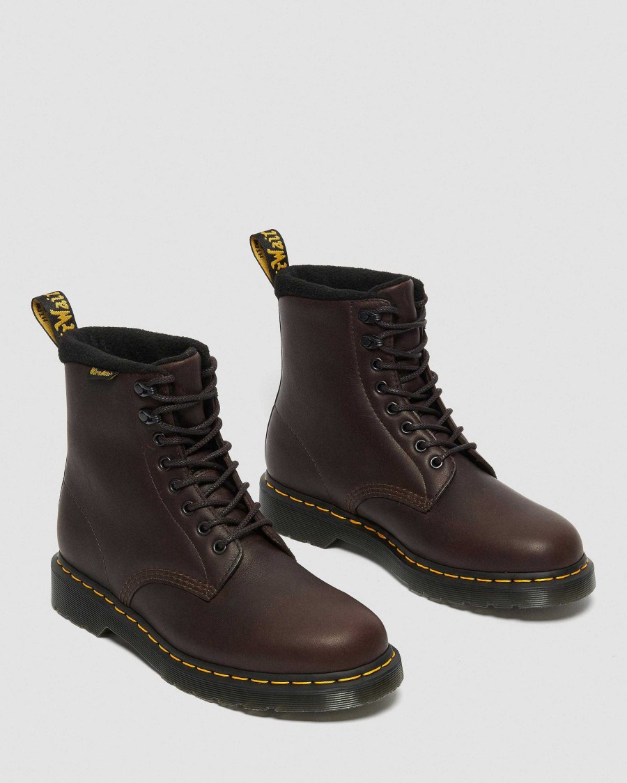 Messieurs Dr. Martens Maihars Bruns | 1460 Pascal Warmwair Valor Wp -Peignes En Cuir Brun Fonce — Valor Wp