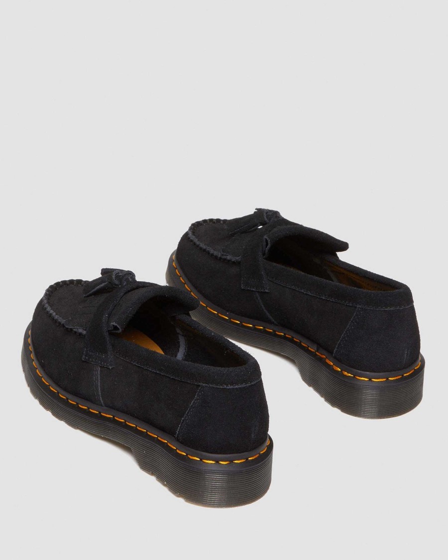 Messieurs Dr. Martens Tous Les Mocassins | Mocassins A Pampilles En Daim Adrian Noir — Eh Suede+Eh Suede Mb