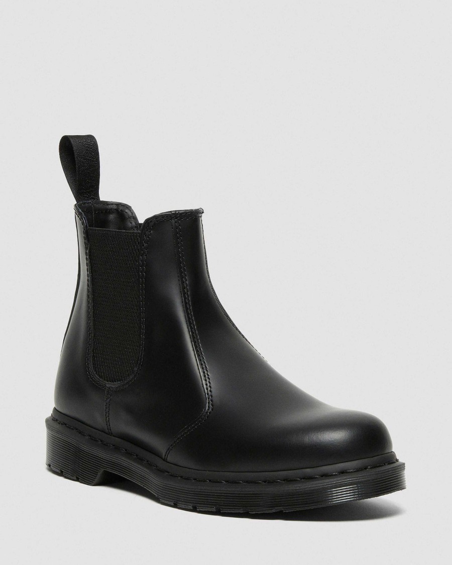 Messieurs Dr. Martens Fourmis D'Hiver | Bottines Chelsea En Cuir Lisse 2976 Mono Noir — Lisse