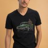 Homme Benson & Cherry T-Shirts Pour Homme | T-Shirt Col V Imprime Mustang Tigrou Noir