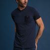 Homme Benson & Cherry T-Shirts Pour Homme | T-Shirt Details Tricolore Jersey Jacquard Tours Marine