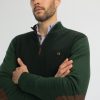 Homme Benson & Cherry Pulls Et Gilets Pour Homme | Pull Texture Avec Coudieres Fraction Sapin