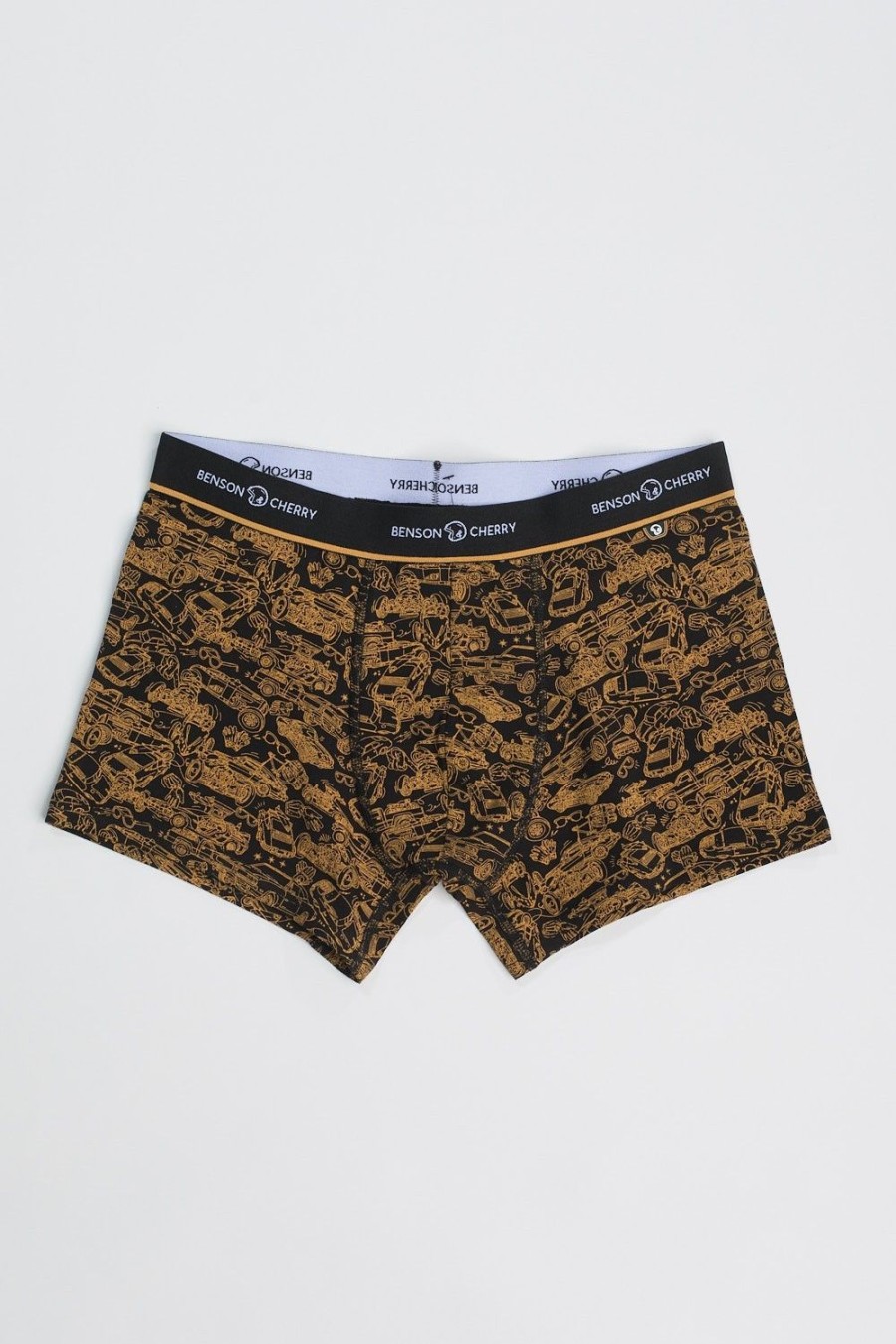 Homme Benson & Cherry Sous-Vetement | Lot De 2 Boxers En Coton Extensible Won Noir Jaune