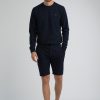 Homme Benson & Cherry Les Bas | Sweat Short Avec Nervure Born Marine