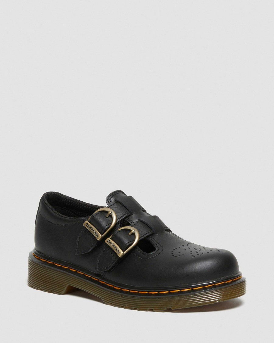 Enfants Dr. Martens Chaussures D'Ecole Pour Filles | Chaussures Mary Jane En Cuir Junior 8065 Softy T Noir — Softy T