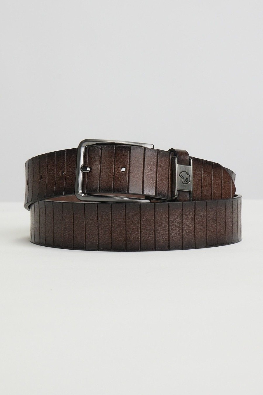 Homme Benson & Cherry Ceinture Homme | Ceinture Pour Homme Effet Rainure Corsica Choco