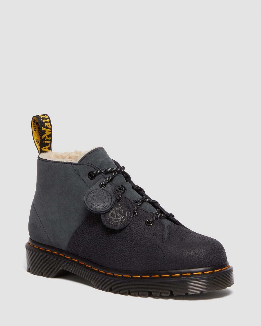 Messieurs Dr. Martens Fourmis D'Hiver | Church Nupuck - Bottines En Cuir Noir