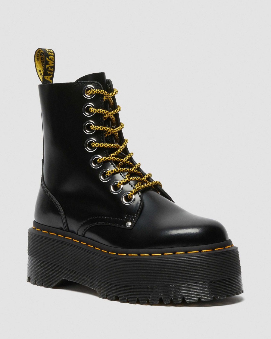 Dames Dr. Martens Tenias | Plateforme En Cuir Jadon Max Buttero Maihars Noir — Buttero