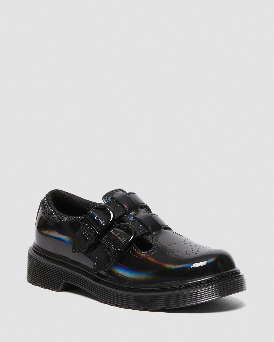 Enfants Dr. Martens Chaussures D'Ecole Pour Filles | Chaussures Mary Jane Arc-En-Ciel Junior 8065 Noir — Brevet Arc-En-Ciel