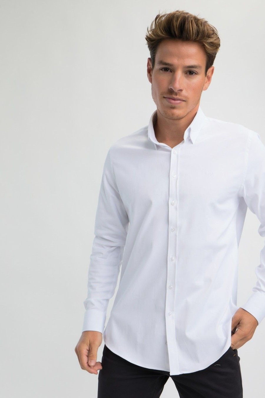 Homme Benson & Cherry Chemises Pour Homme | Chemise He Au Touche Doux Lanarbella Blanc