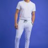 Homme Benson & Cherry Les Bas | Jogger Pant A Poche Tricolore Zippee Jola Blanc