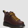 Messieurs Dr. Martens Chaussures Utilitaires | Bottines A Lacets En Cuir Woodard Brun Fonce — Grizzly