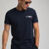 Homme Benson & Cherry T-Shirts Pour Homme | Tshirt Avec Details Tricolores Turgot Marine