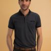 Homme Benson & Cherry Polos Pour Homme | Polo En Maille Jacquard Garan Marine